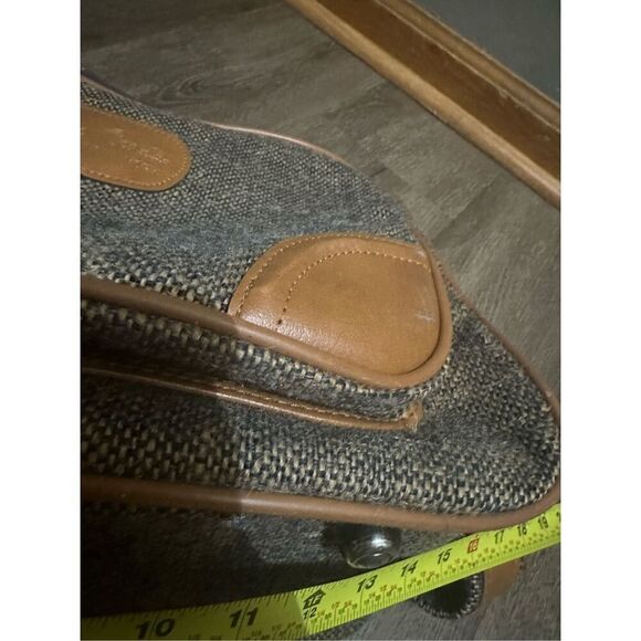 Vintage Pierre Cardin Brown Tweed Carry-On Shoulder Bag Strap Weekend Travel - Picture 11 of 15